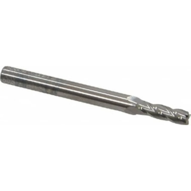 KYOCERA SGS 5/32, 1/2 LOC, 3/16 Shank Diam, 2 OAL, 4 Flute, Solid Carbide Square End Mill Single End, Uncoated, Spira...